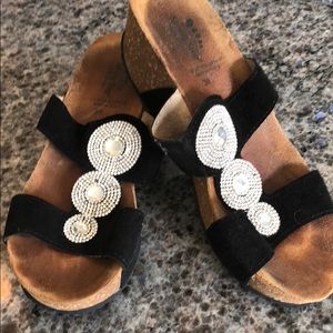 Black with silver crystals